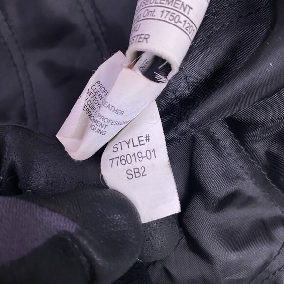 Vintage Y2K GAP Leather Jacket Men's Large Bomber Distressed - Picture 12 of 16